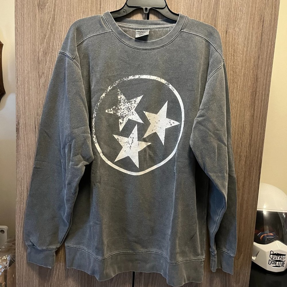 Comfort Colors GRAY Tristar Crewneck, size LARGE